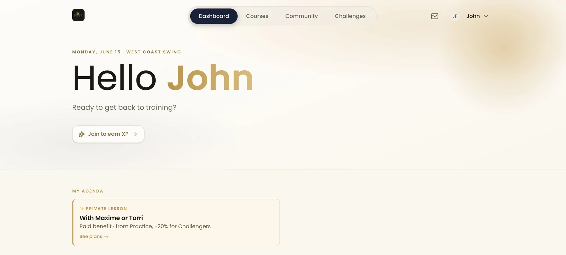 Member dashboard